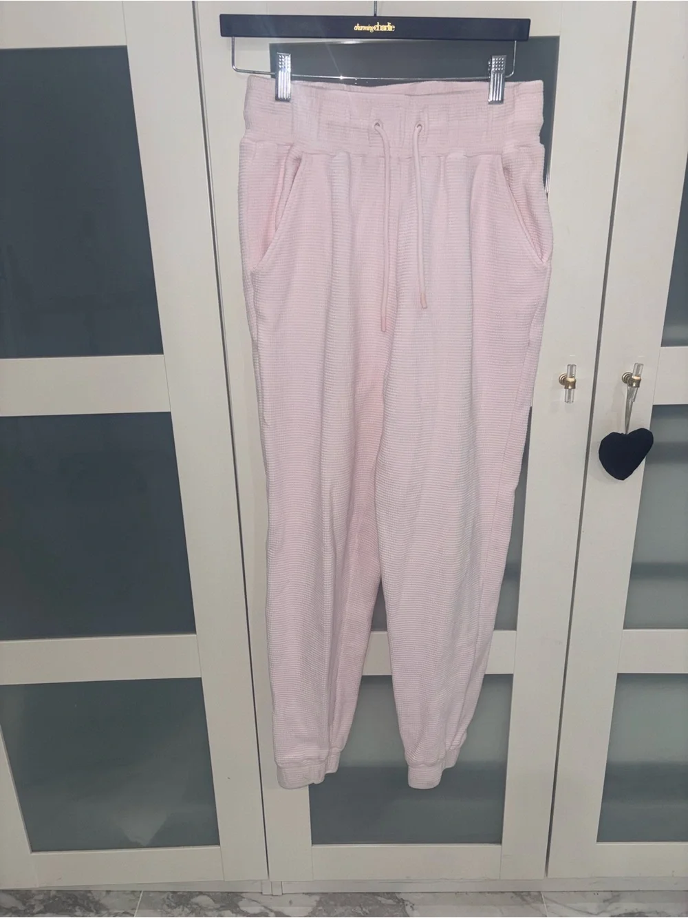 Negative Waffle Knit Jogger Puff Pink Small